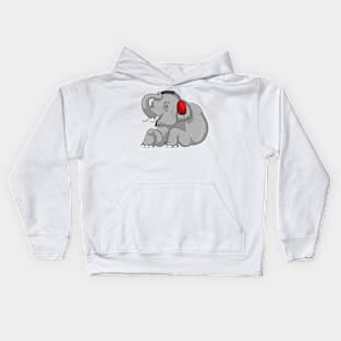 Elephant Music Headphone Kids Hoodie